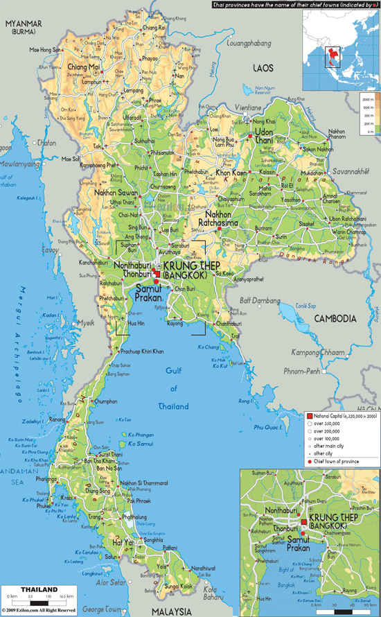 Mapa de Tailandia