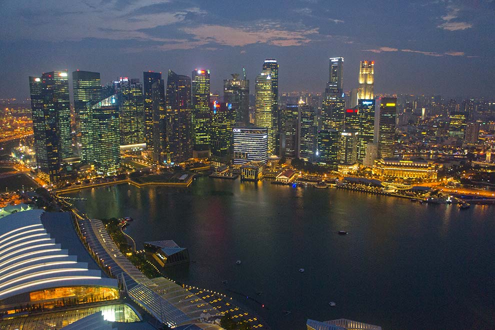 Skyline de Singapur desde el Marina Sands